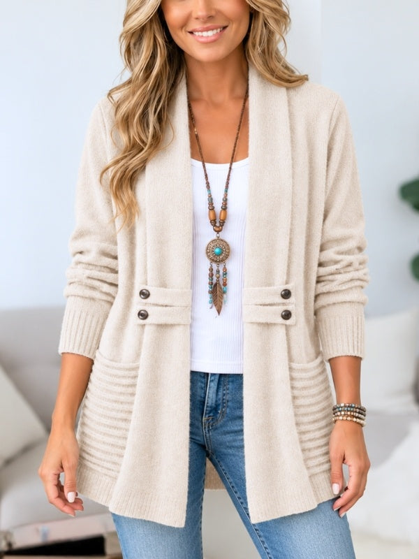 Textured Shawl Collar Cardigan