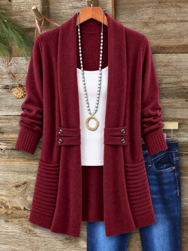 Textured Shawl Collar Cardigan