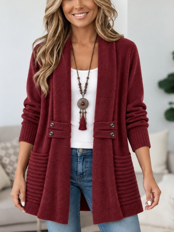 Textured Shawl Collar Cardigan