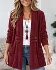 Textured Shawl Collar Cardigan
