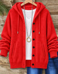 Hooded Button Front Knit Cardigan