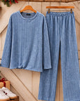 Gingham Print Soft Thermal Lounge Set