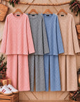 Gingham Print Soft Thermal Lounge Set