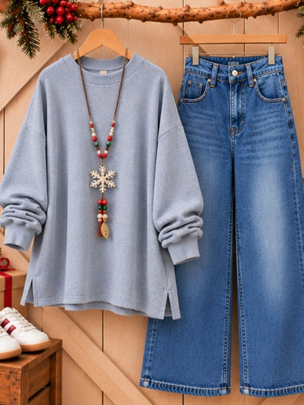 Oversized Crew Neck Thick Sweatshirt