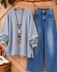 Oversized Crew Neck Thick Sweatshirt