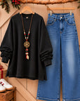 Oversized Crew Neck Thick Sweatshirt