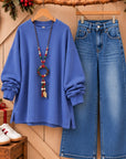Oversized Crew Neck Thick Sweatshirt