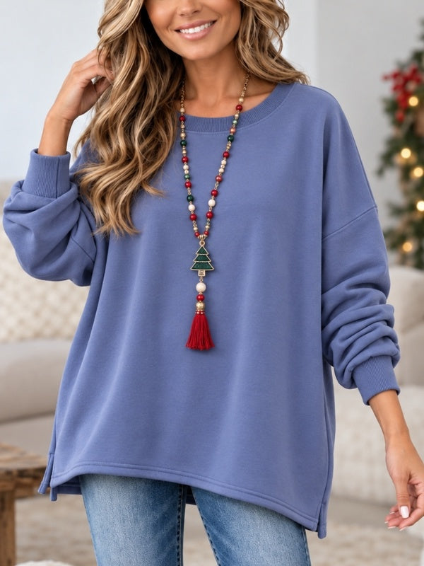 Oversized Crew Neck Thick Sweatshirt