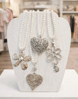 Pearl Charm Statement Necklace Collection