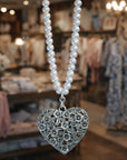 Pearl Charm Statement Necklace Collection