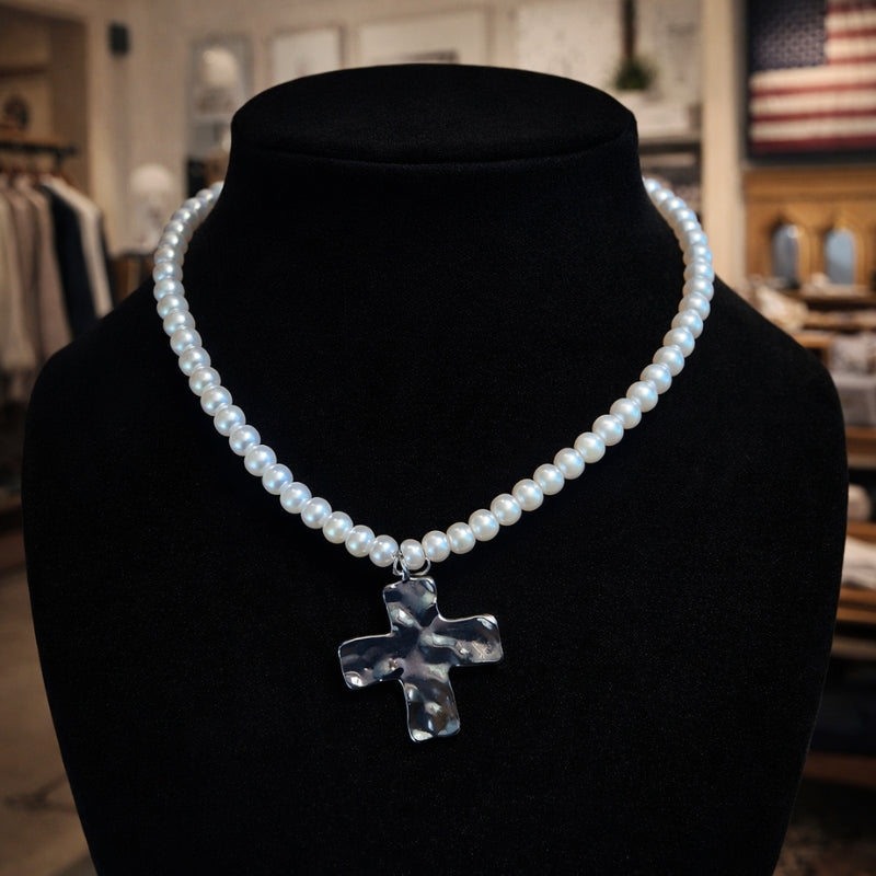 Pearl Charm Statement Necklace Collection
