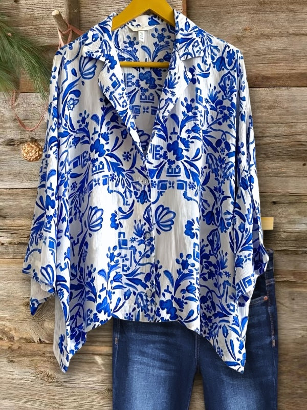 Blue China Print Shirt