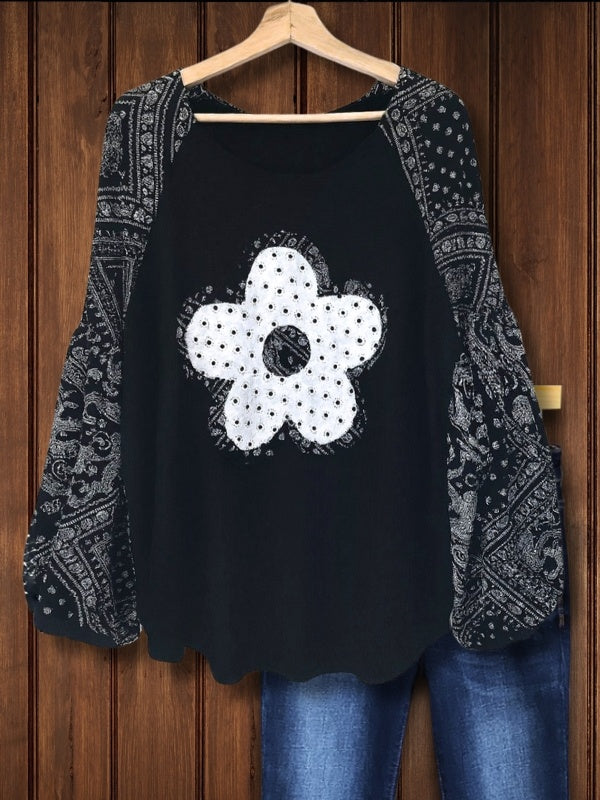 Midnight Bloom Sleeve Top