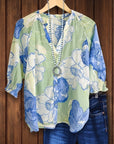 Ocean Breeze Floral Blouse