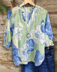 Ocean Breeze Floral Blouse