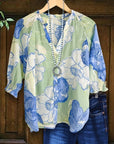 Ocean Breeze Floral Blouse