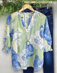 Ocean Breeze Floral Blouse