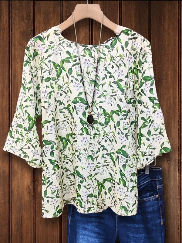 Green Meadow Bell Sleeve Top