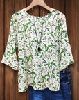 Green Meadow Bell Sleeve Top