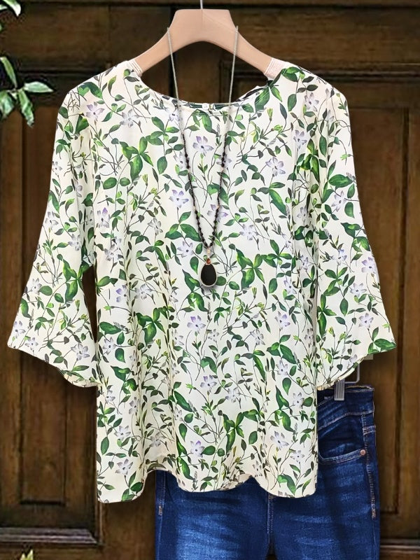 Green Meadow Bell Sleeve Top