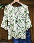 Green Meadow Bell Sleeve Top