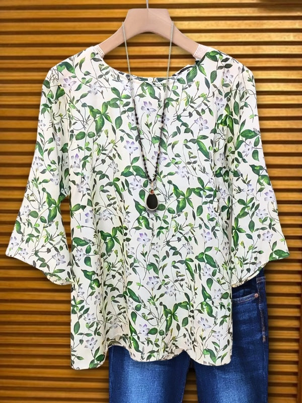 Green Meadow Bell Sleeve Top