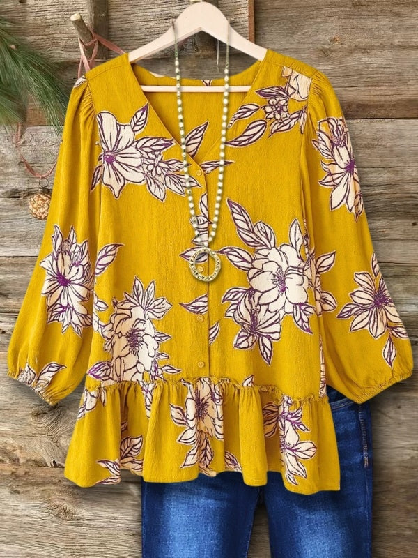 Sunshine Bloom Peplum Top