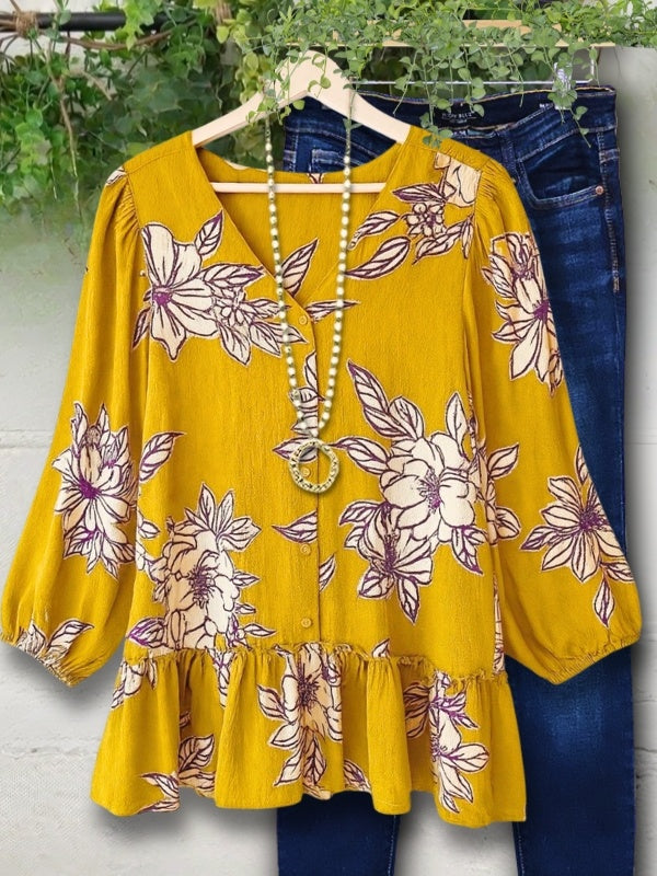 Sunshine Bloom Peplum Top