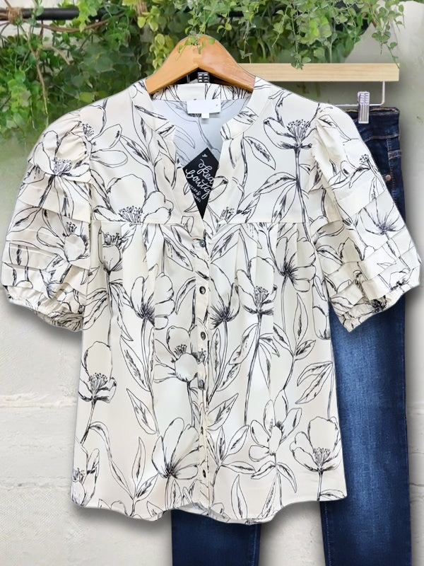 Sketch Bloom Puff Top