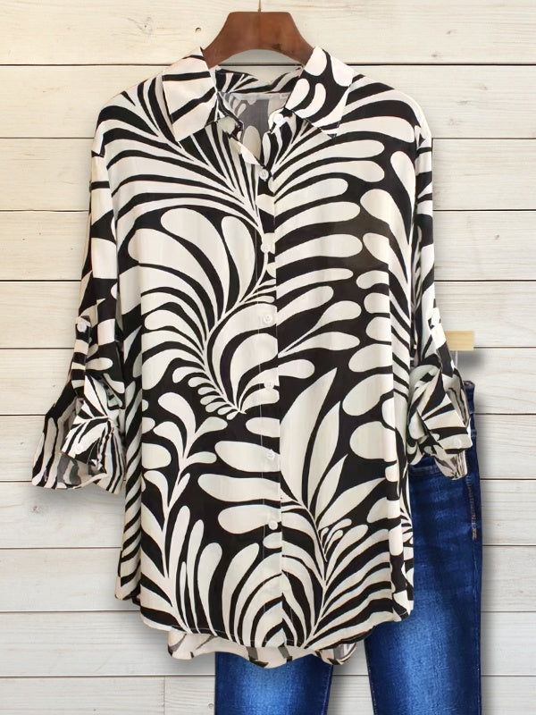 Urban Leaf Print Blouse