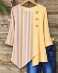 Colorblock Stripe Asymmetrical Tunic