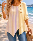 Colorblock Stripe Asymmetrical Tunic