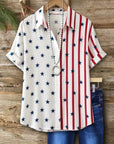 Patriotic Star Stripe Button Shirt