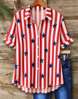 Stars & Stripes Button-Up Camp Shirt