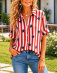 Stars & Stripes Button-Up Camp Shirt