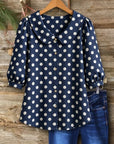 Polka Dot Peter Pan Collar Puff Sleeve Top