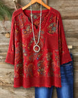 Patchwork Mesh Trim Paisley Top