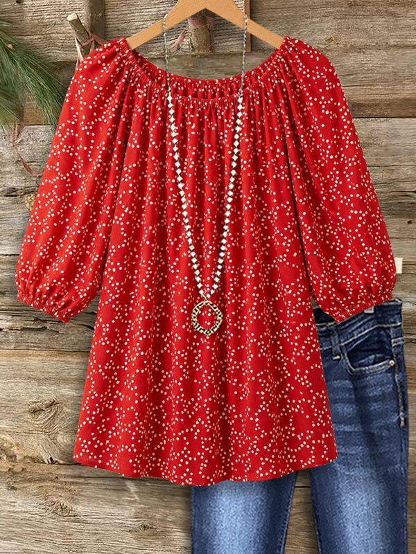 Scarlet Starlight Peasant Blouse