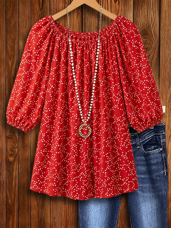 Scarlet Starlight Peasant Blouse