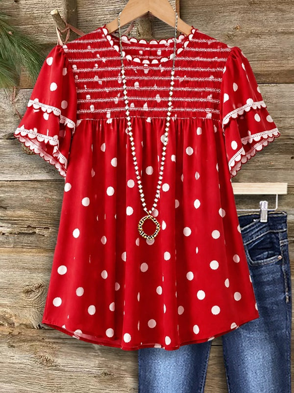 Ruby Sweetheart Smocked Blouse