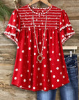 Ruby Sweetheart Smocked Blouse