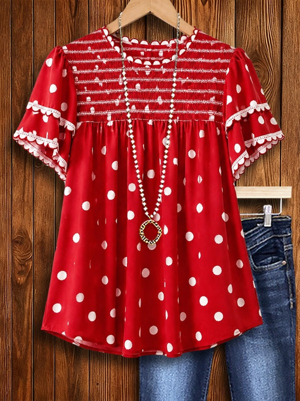 Ruby Sweetheart Smocked Blouse