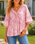 Blushing Meadow Ruffle Top