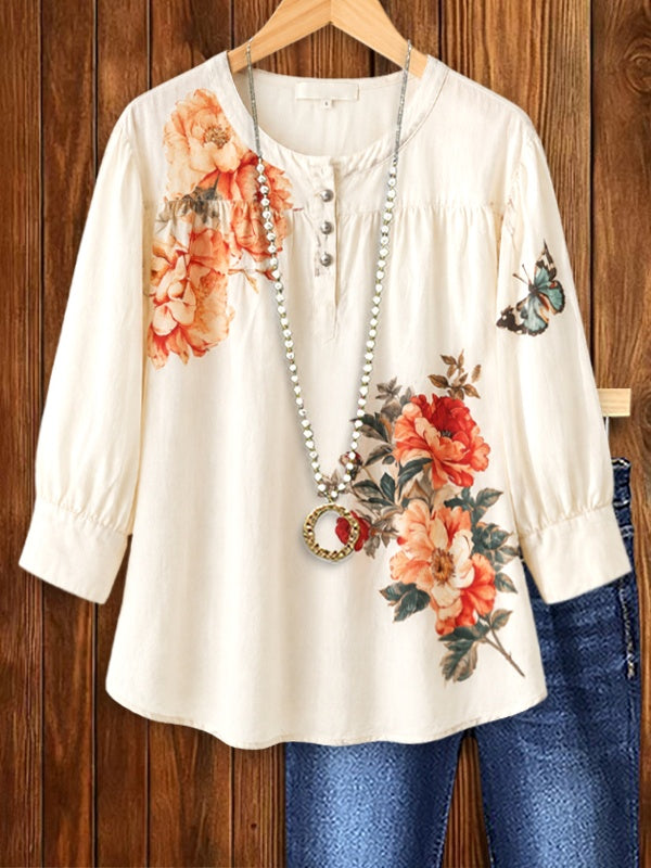 Blooming Grace Henley Top