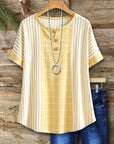 Stripe Patchwork Henley Top