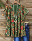 Bohemian Paisley Print Flutter Sleeve Tunic