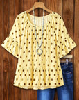 Cheerful Polka Dot Ruffle Hem Tunic