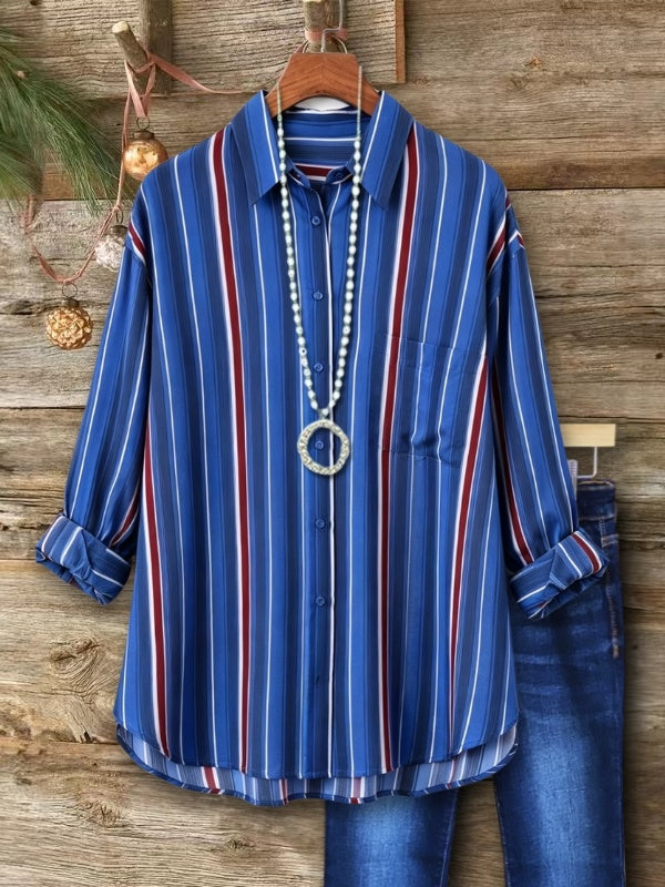 Fresh Striped Relaxed Longline Button Shirt