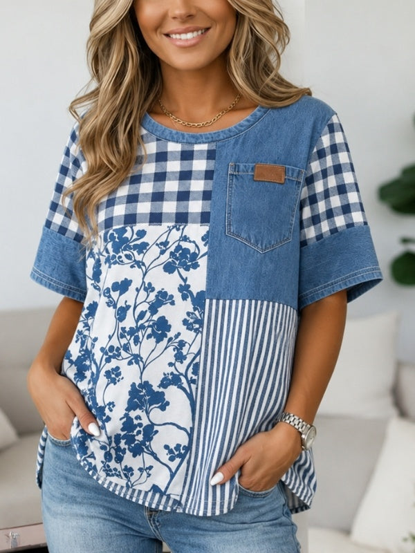 Rustic Mixed Pattern Patchwork Tunic
