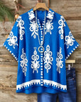 Resort Medallion Print Button Tunic